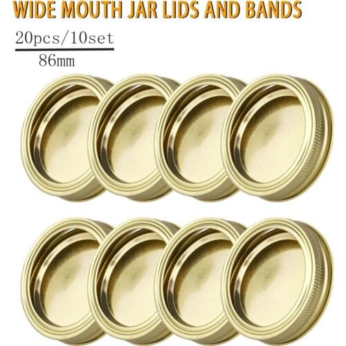 20pcs Wide Mouth Canning Lids Bands Split-Type Leak Proof For Mason Jar Canning Lids With Sealing Rings