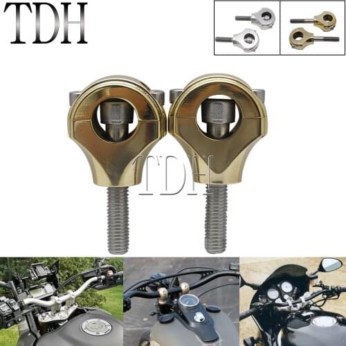 Brass 1'' Motorcycle Handlebar Riser Retro 25mm Bar Mount Clamp For Harley Softail Bobber BMW Honda Suzuki Yamaha Kawasaki XS650