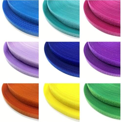 20mm Colorful Fastener Tape Velcros Hook And Loop Tape Cable Ties Sewing Accessories (1Yard loop+1Yard Hook)