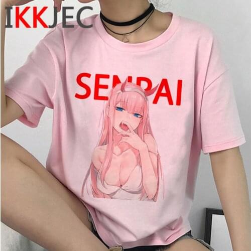 Darling In The Franxx Zero TWO Harajuku T Shirt Men Unisex Aesthetic Grunge Senpai T-shirt Waifu Funny Cartoon Chic Tshirt Male