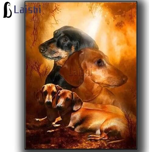 NEW DIY 5D Diamond Mosaic Professor dusk Dachshund Handmade Diamond Painting Cross Stitch Diamond Embroidery Patterns Rhinestone
