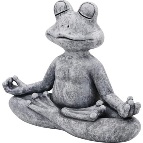 New Meditating Frog Statue Atlantic Ebros Gift Feng Shui Vastu Buddha Yoga Frog Sculpture for Home or Office SCI88