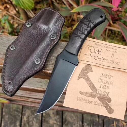 Hot Fixed Blade Knife Stonewashed 80crv2 Blade Black G10 Handle Hunting Camp Survival Tactical Straight Knives Outdoor Tools