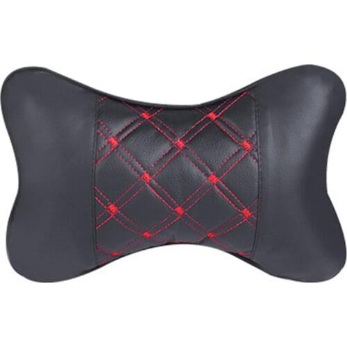 Hot Sale 50% Car Seat Headrest Neck Head Support Faux Leather PP Cotton Soft Pillow Cushion car accessories
