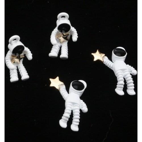 10PcsLot Trendy Metal White Astronaut Stars Pendant Charms For DIY Making Earrings Necklace Jewelry Findings Accessories