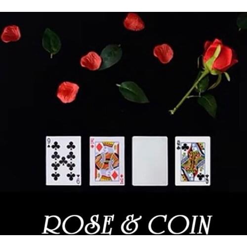 Rose & Coin Magic Tricks Petals To Coins Appearing Gimmicked Mat Magician Magia Close Up Stage Gimmick Illusions Mentalism Props