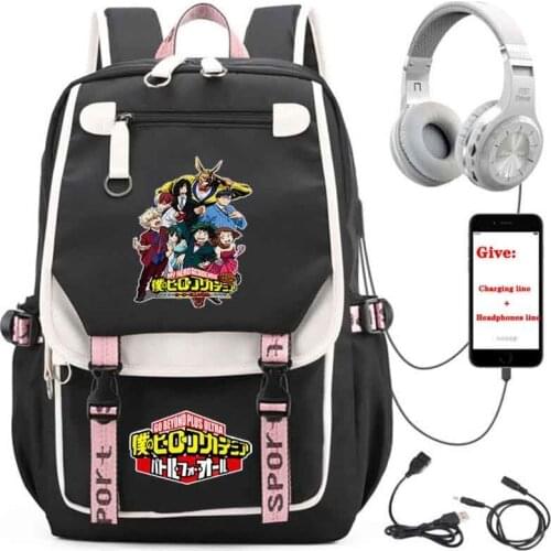 Anime My Hero Academia backpack Unisex Travel Backpack student School book Bag USB Charging teenagers Laptop packsack