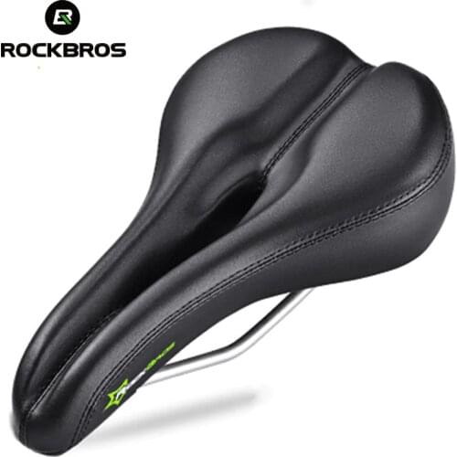 ROCKBROS MTB Bike Bicycle Saddle Rail Hollow Breathable Absorption Rainproof Soft Off-road Cycling Seat Saddles Bike Accessories