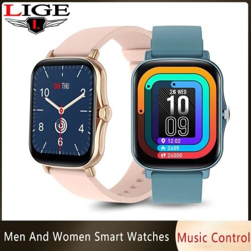 LIGE P8 Plus 1.69 inch 2021 Smart Watch Men Full Touch Fitness Tracker IP67 waterproof Women GTS 2 Smartwatch for Xiaomi phone