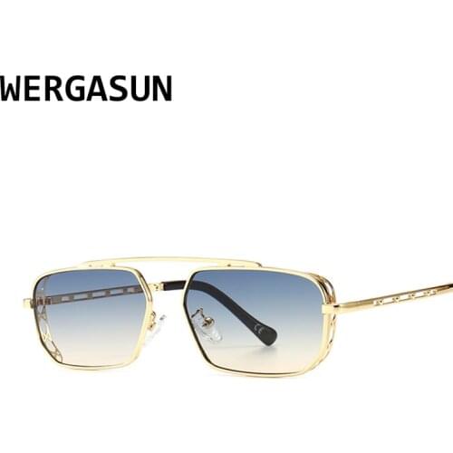 WERGASUN New Fashion Vintage Sunglasses Women Brand Designer Retro Sunglass Rectangle Sun Glasses Female UV400