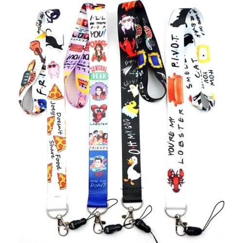 Cute Cartoon Classic Friends Lanyard Neck Straps Fashion ID Badge Holder Keyring Charms Mobile Phone Cosplay Keychain Gifts
