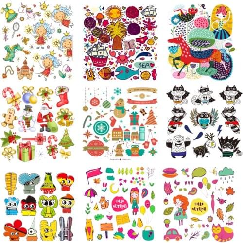 Iron on Transfer for Clothing Patches Thermo-stickers for Children Diy Cute Patch Textile Vinyl Stripes Appliques for T Shirt F