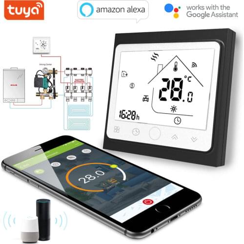 TUYA wifi Thermostat,for electric thermal actuator valve head thermostat manifold underfloor heating radiator