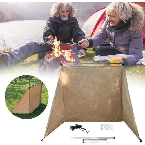 200x70cm Outdoor Camping Stove Windscreen Windproof Sidewall Portable Partition Wall Windproof Array Screen Canvas Windbreak