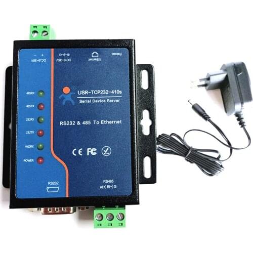 USR-TCP232-410s Industrial ModBus RTU Converters support DNS DHCP RS232 RS485 SERIAL TO ETHERNET TCP / IP MODULE