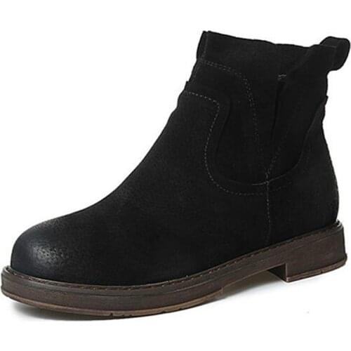 New Arrival Autumn Spring Chelsea Boots Women Ankle Boots Pigskin Mar Boots Retro Vintage Fashion Boots Botas