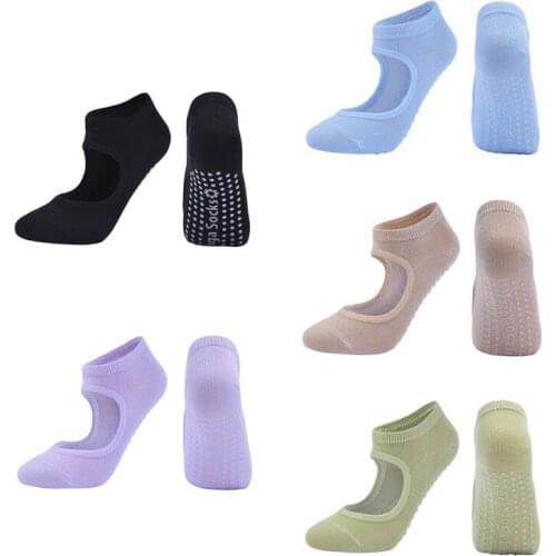 Yoga Socks Women High Quality Pilates Socks Anti-Slip Breathable Backless Ankle Ladies Ballet Dance Sports Fitness Gym