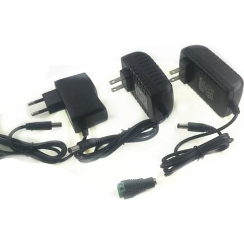 1PCS 24W EU US Plug Driver Adapter AC110V 220V to DC 12V 2A 5.5*2.1mm LED Power Supply For LED Strip Lights Transformer Adapter