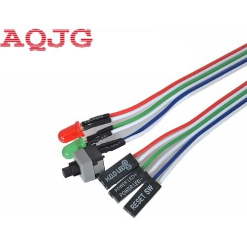 10pcs Desktop Computer PC Case Power cable SW switch Restart switch Power Reset HDD LED + Switch Cable Connector Adapter