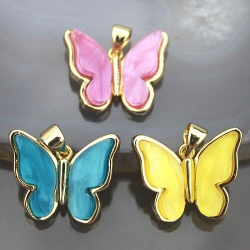 16mm 20pcs/lot High quality colorful acrylic pendant,new design butterfly acrylic charm, bracelet/necklace component wholesale