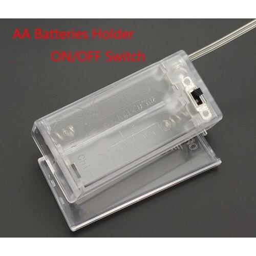 2 AA Battery Holder Box Case With Switch New AA Battery Holder Box Case With Switch Transparent
