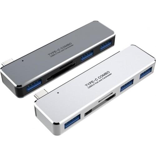 5-in-1 Multiport Multifunctional Type C to USB 3.0 Hub Docking Station Card Reader for Laptop Computer