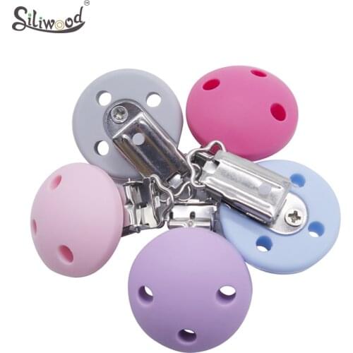 50pc Baby Pacifier Clip Silicone Soother Teether Nipple Holder Round Soft Saliva Towel Clips Toys Buckle Newborn DIY Accessories