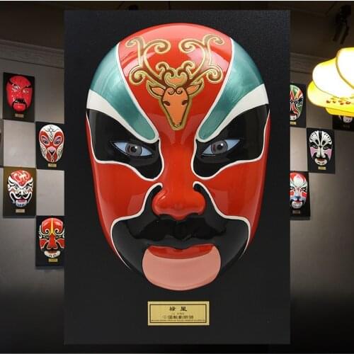Home Decoration Accessories,BeijingOpera Facial,Statue,Sculpture,Wall Decor Figurine Miniature,Modern Living Room Decorative Art