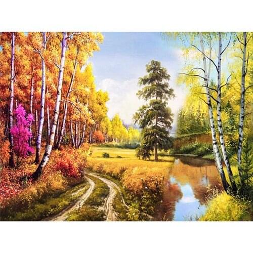 5D DIY Full Square Round Resin Diamond Art Painting "Forest landscape" Cross Stitch Embroidery Mosaic New Arrival Home Decor