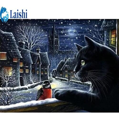 Diamond Embroidery Owl house tree snow Cross Stitch Diamond Painting Kits Mosaic Sale Rhinestones Art Handwork Gift pictures kit