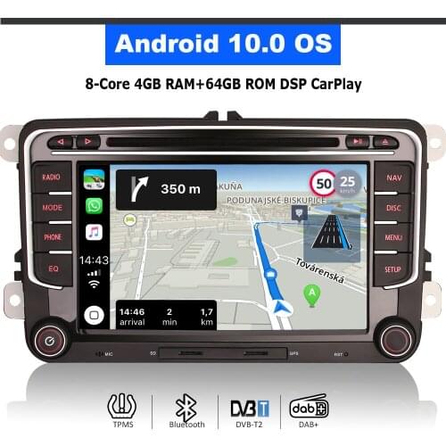 7" DSP Android 10.0 Car DVD Radio CarPlay & Auto GPS 4G DAB+ WiFi for VW Volkswagen