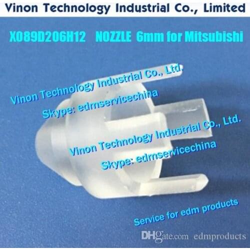DEL9700 edm NOZZLE Diam 6mm X089D206H12 for Mitsubishi MV1200,MV2400 machines DEL97A, X089-D206-H12, 6mm edm MV nozzle