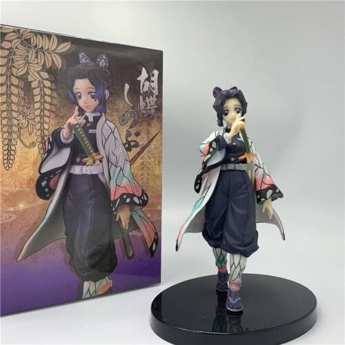 Demon Slayer Kimetsu no Yaiba Kochou Shinobu Cute Standing Classic Color PVC Action Figure Tanjirou Nezuko Toy 15cm