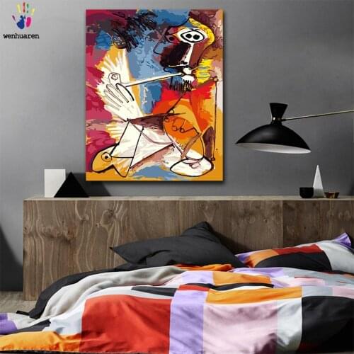 DIY colorings pictures by numbers with colors Picasso smoking man picture drawing painting by numbers framed Home