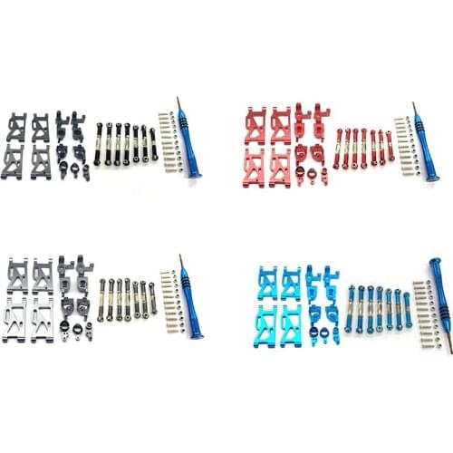 For WLtoys 1:14 144001 RC Car Upgrade Parts Metal Steering Swing Arm Base C Rear Hub Seat Servo Pull Rod