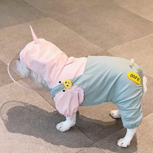 French Bulldog Dog Raincoat Jumpsuit Rainwear Poodle Bichon Schnauzer Pug Dog Clothes Welsh Corgi Shiba Inu Clothing Waterproof
