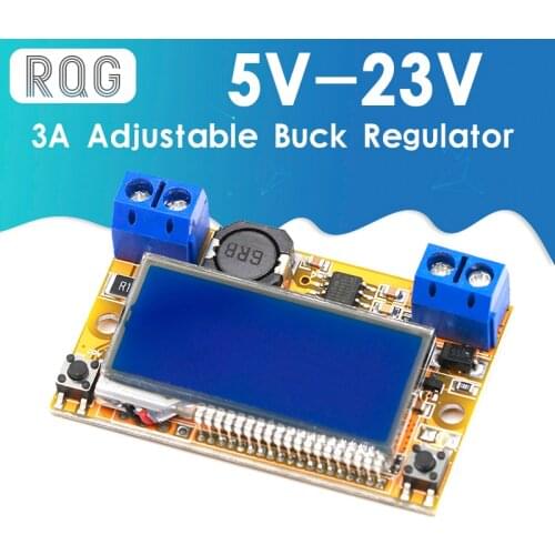 Dual Display DC-DC 5-23V To 0-16.5V 3A Max Step Down Power Supply Buck Converter Adjustable LCD Step-down Voltage Regulator