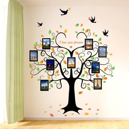Hearts Leaves Photo Frame Wall Sticker For Kid Room Bedroom PVC Self Adhesive Waterproof Wallpaper Home Decor DIY Mural Decals