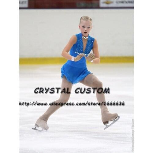 Crystal Custom Figure Skating Dresses For Girls Graceful New Brand Ice Skating Dresses For Competition DR4323