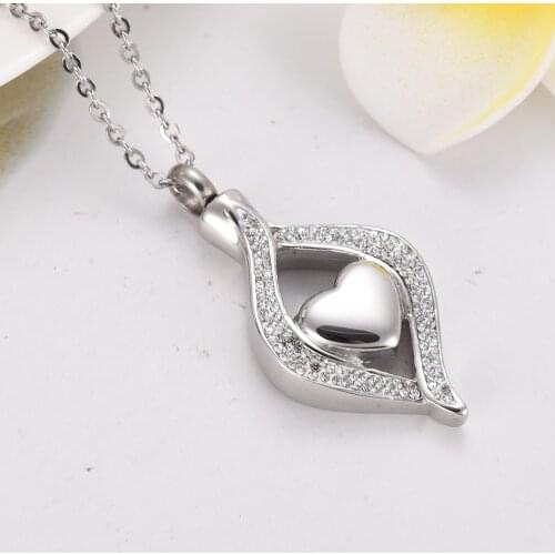 IJD9240 Crematie as hangers Cremation jewelry for ashes pendant Crystal Teardrop Heart Cremation Urn Necklace Memorial For Women