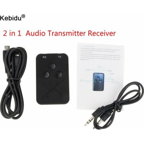Kebidu 3.5mm Audio Wireless Bluetooth 4.2 Transmitter Receiver 2 in 1 Audio Stereo for TV Car Speaker Music Adapter