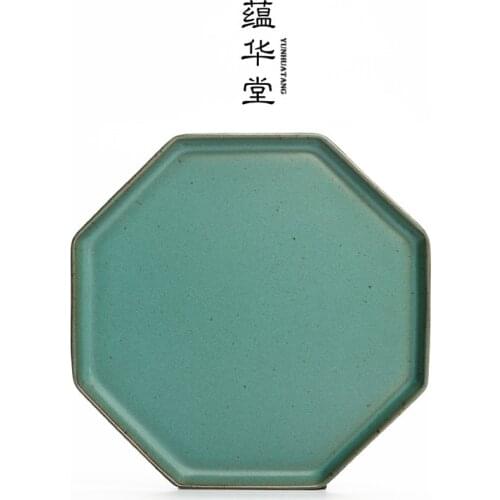 Handmade stoneware pot bearing ceramic kung fu tea set dry bubble tray pot mat coaster saucer fruit tray dessert
