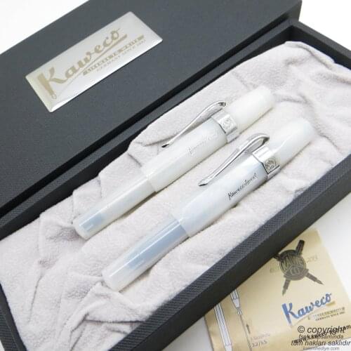 Kaweco Frosted Sport White Pen Set Fountain Pen + Roller Pen Set | İsme Special Pen