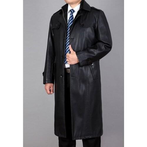 Mens X-Long Jackets Plus Size XXXL XXXXL Black Jacket Men Casual Male Faux Leather Coats PU Clothing