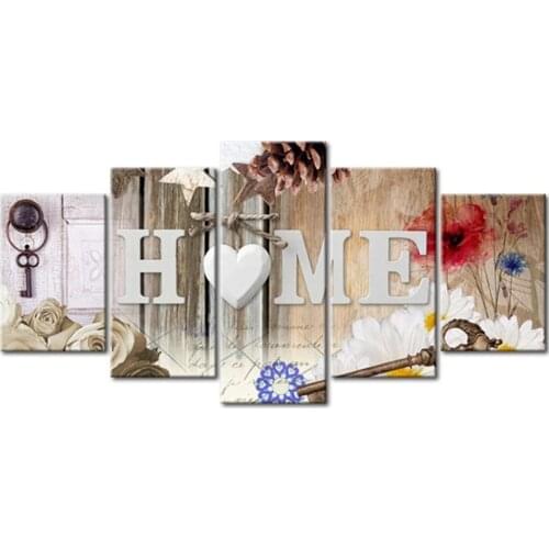 5pcs Full Square/Round Drill 5D DIY Diamond Painting "Home sweet home" Multi-picture Combination Embroidery 5D Gift