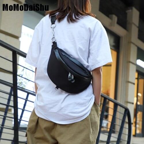 Women Nylon Waterproof Fanny Pack Fashion Fanny Pack Zipper Banana Bag Chest Bags Women High Capacity Kidney Bag Crossbody Bags