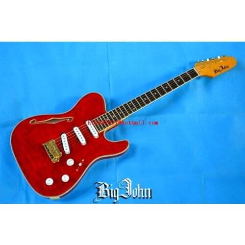 Free shipping new Big John F hole hollow electric guitar with chrome hardware F-1525