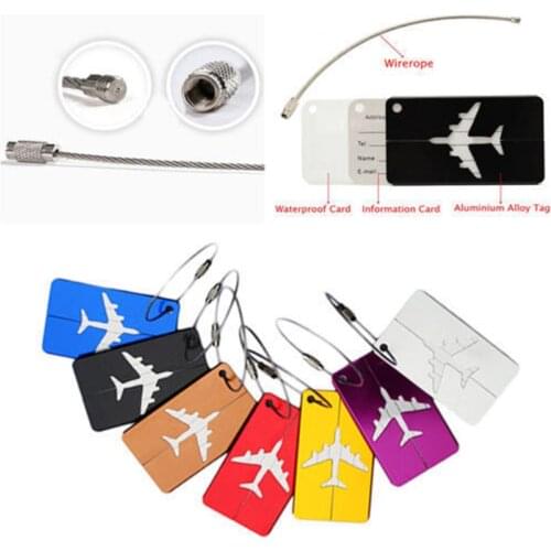 New Aluminium Travel Luggage Baggage Tag Suitcase Identity Address Name Labels ID Address Tags Bus Card