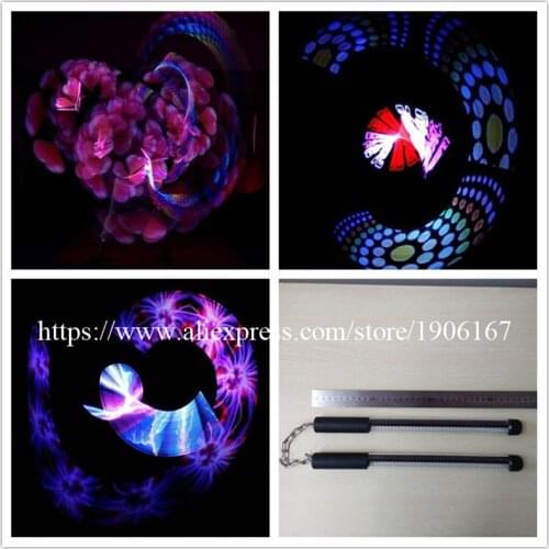 One pair 40 Pixels Poi Full-Color LED Stick Programmable Nunchuck Usb Graphic Poi Performances Show Wand DHL Free Shipping