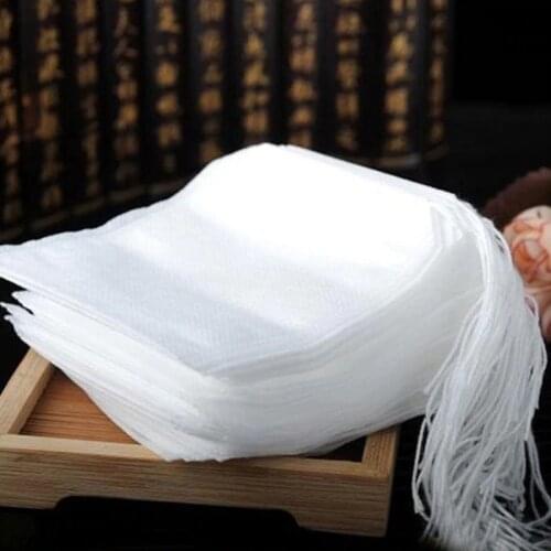 100 Pcs Tea Bags Food Grade Empty Fragrant Tea Teabag Non-woven Fabric Belt Healing Seal Filter Paper Herbal Bulk Tea